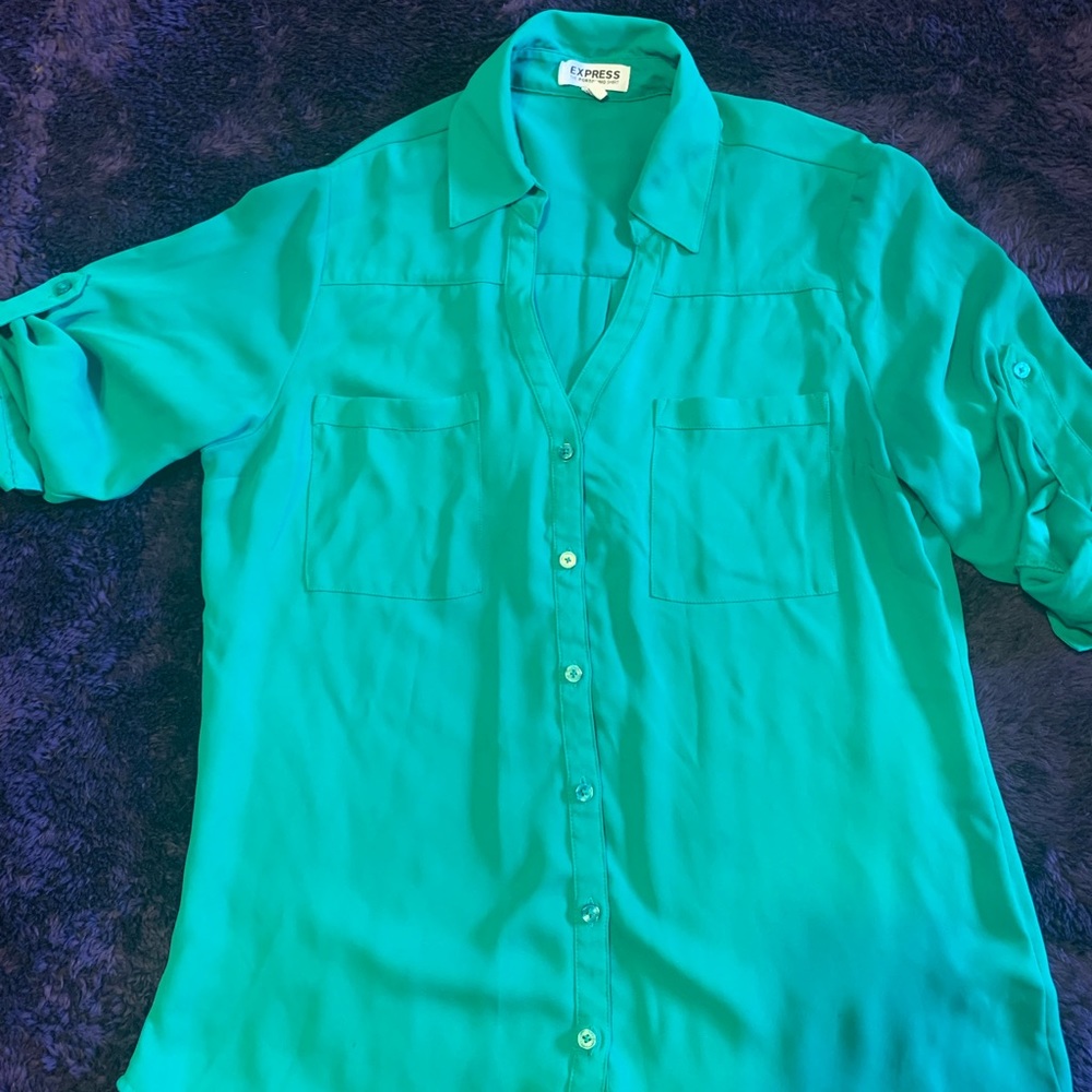 Express button down green shirt